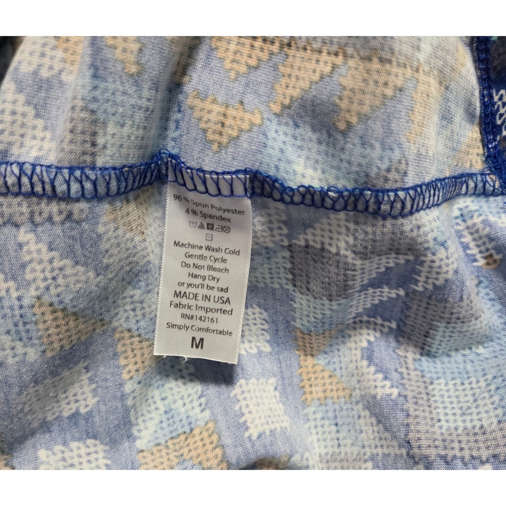 LuLaRoe Carly Dress Medium Blue Geometric Southwestern Print Short Sleeve M - Picture 5 of 5